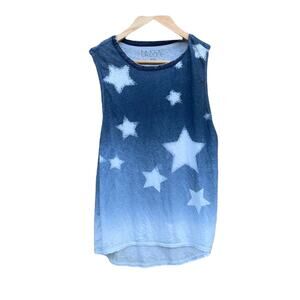 Modern Dreamr blue white stars sleeveless top size small NEW